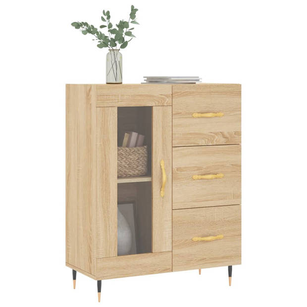 vidaXL Dressoir 69,5x34x90 cm bewerkt hout sonoma eikenkleurig