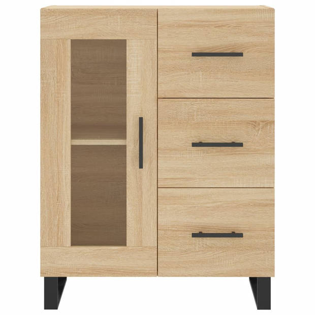 vidaXL Dressoir 69,5x34x90 cm bewerkt hout sonoma eikenkleurig