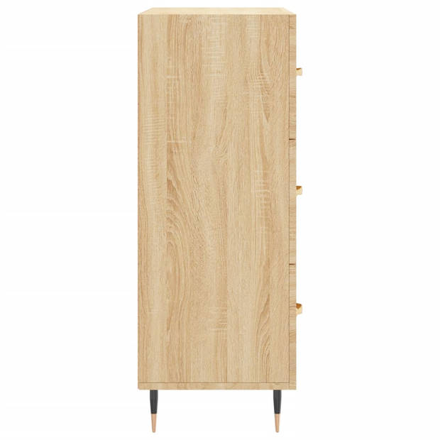 The Living Store Dressoir - Sonoma Eiken - 69.5 x 34 x 90 cm - Bewerkt Hout en Metaal