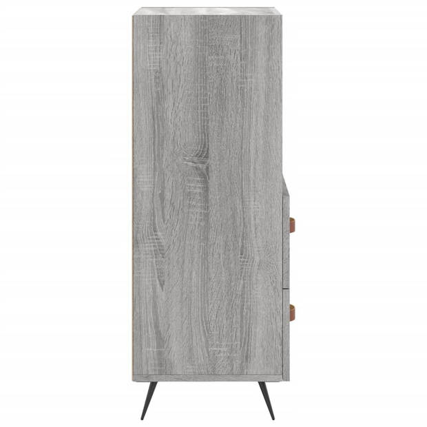 The Living Store Dressoir Modern - Grijs Sonoma Eiken - 34.5 x 34 x 90 cm - Duurzaam Houten Materiaal