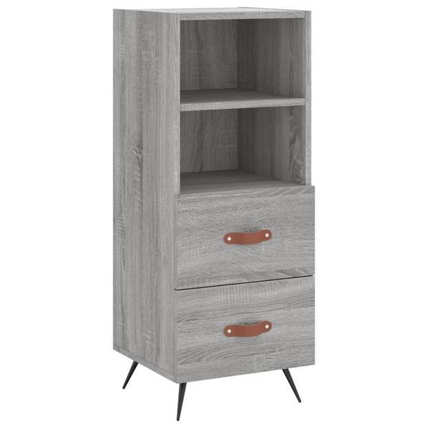 The Living Store Dressoir Modern - Grijs Sonoma Eiken - 34.5 x 34 x 90 cm - Duurzaam Houten Materiaal