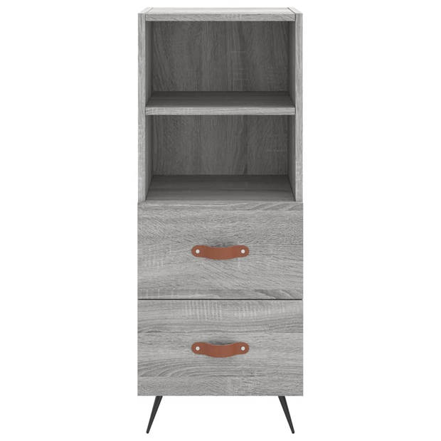 The Living Store Dressoir Modern - Grijs Sonoma Eiken - 34.5 x 34 x 90 cm - Duurzaam Houten Materiaal