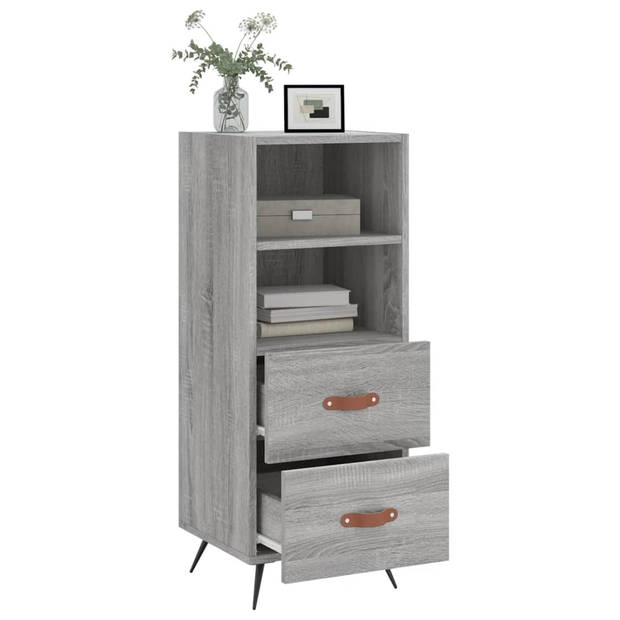 The Living Store Dressoir Modern - Grijs Sonoma Eiken - 34.5 x 34 x 90 cm - Duurzaam Houten Materiaal