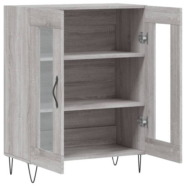 vidaXL Dressoir 69,5x34x90 cm bewerkt hout grijs sonoma eikenkleurig