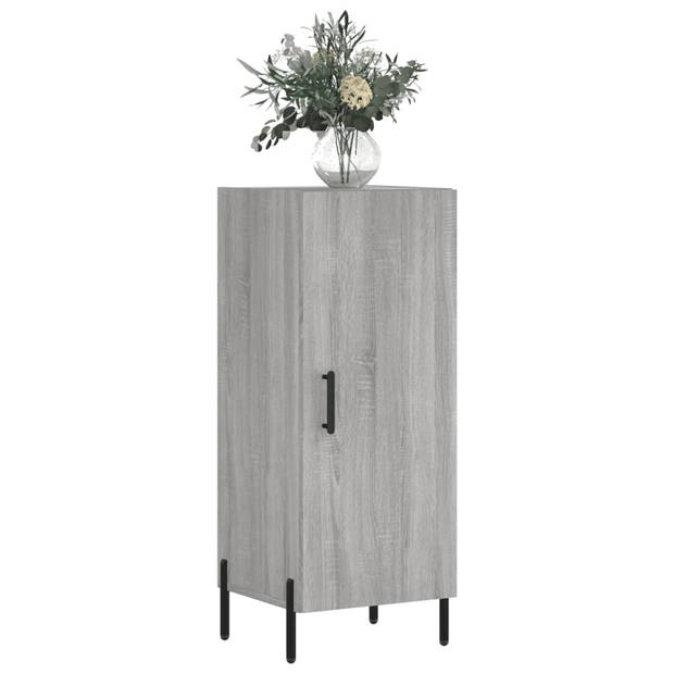 vidaXL Dressoir 34,5x34x90 cm bewerkt hout grijs sonoma eikenkleurig