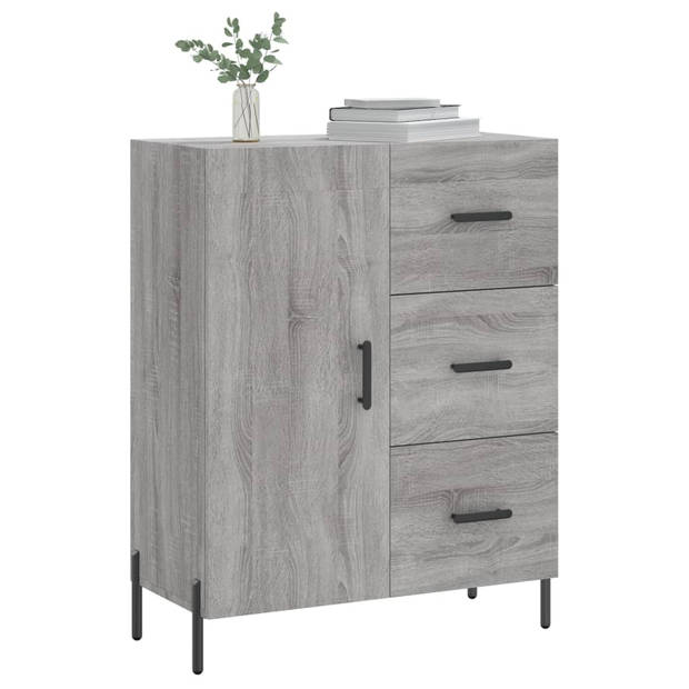 The Living Store Dressoir - klassiek - 69.5 x 34 x 90 cm - Kleur- grijs sonoma eiken