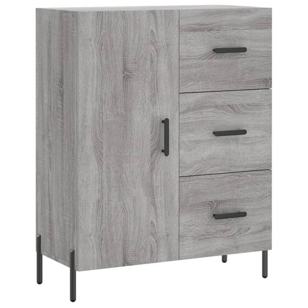 The Living Store Dressoir - klassiek - 69.5 x 34 x 90 cm - Kleur- grijs sonoma eiken