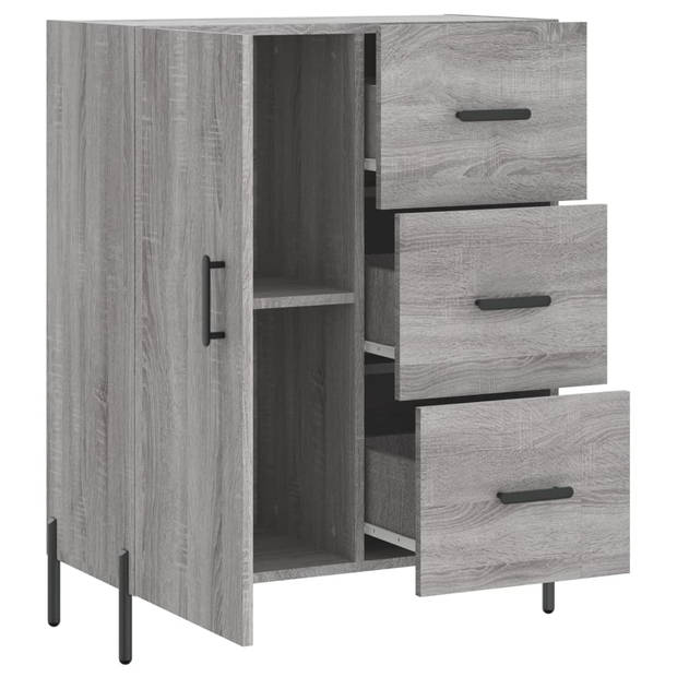 vidaXL Dressoir 69,5x34x90 cm bewerkt hout grijs sonoma eikenkleurig