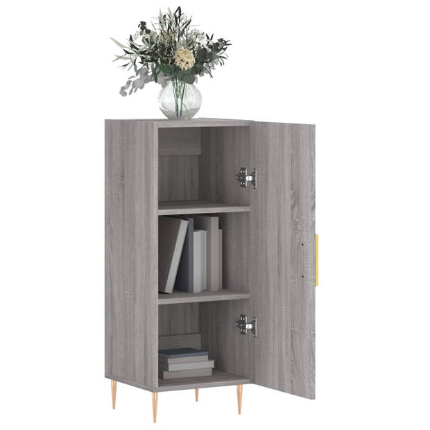 The Living Store Dressoir - Grijs Sonoma Eiken - 90x34x34.5 cm - Stabiel - Duurzaam