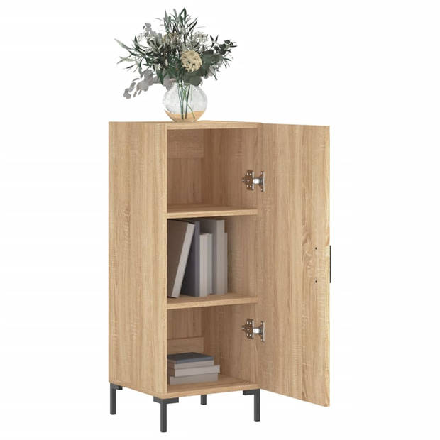 The Living Store Dressoir - Sonoma Eiken - 34.5 x 34 x 90 cm - Metalen Poten