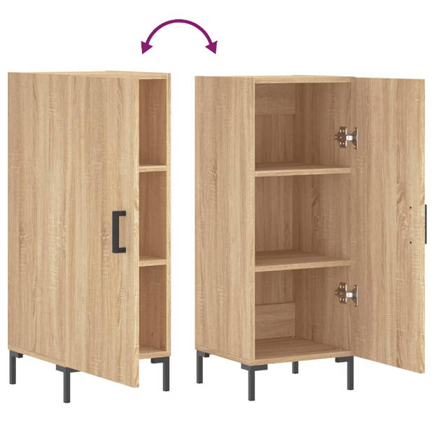 The Living Store Dressoir - Sonoma Eiken - 34.5 x 34 x 90 cm - Metalen Poten