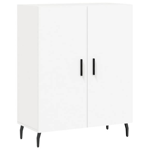 The Living Store Dressoir - Kast - 69.5 x 34 x 90 cm - wit hout/metaal