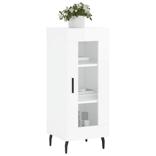 The Living Store Dressoir - Klassiek - Hoogglans wit - 34.5x34x90cm