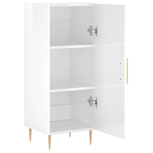 The Living Store Dressoir - Hoogglans Wit - 34.5 x 34 x 90 cm - Met Opbergruimte