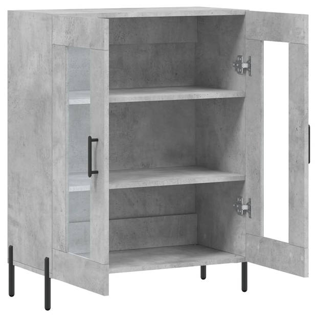 The Living Store Dressoir - Betongrijs - 69.5 x 34 x 90 cm - Duurzaam bewerkt hout en ijzer