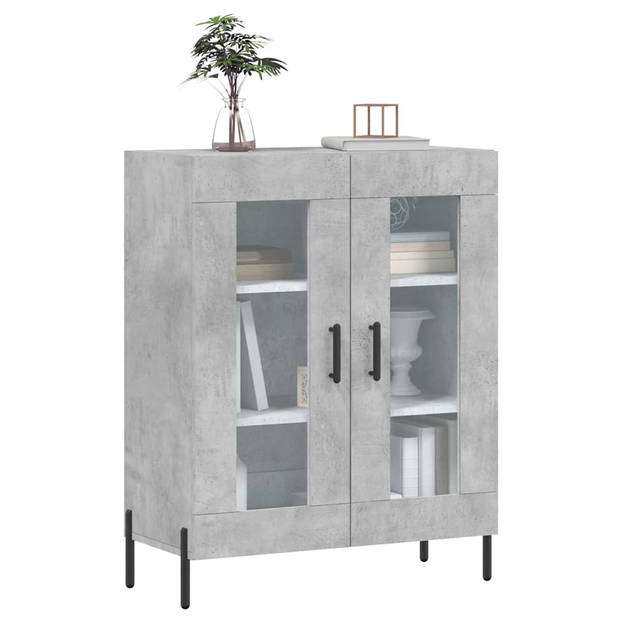 The Living Store Dressoir - Betongrijs - 69.5 x 34 x 90 cm - Duurzaam bewerkt hout en ijzer