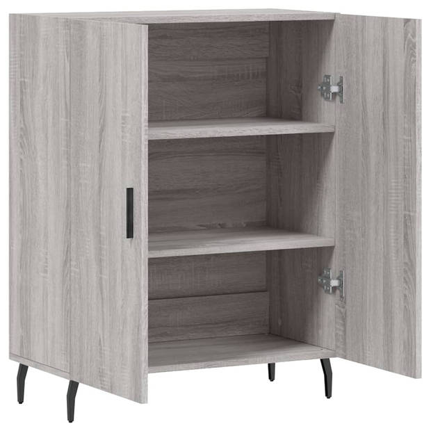 vidaXL Dressoir 69,5x34x90 cm bewerkt hout grijs sonoma eikenkleurig