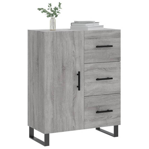 vidaXL Dressoir 69,5x34x90 cm bewerkt hout grijs sonoma eikenkleurig