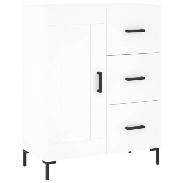 The Living Store-Dressoir-69-5x34x90-cm-bewerkt-hout-wit - Keukenkast