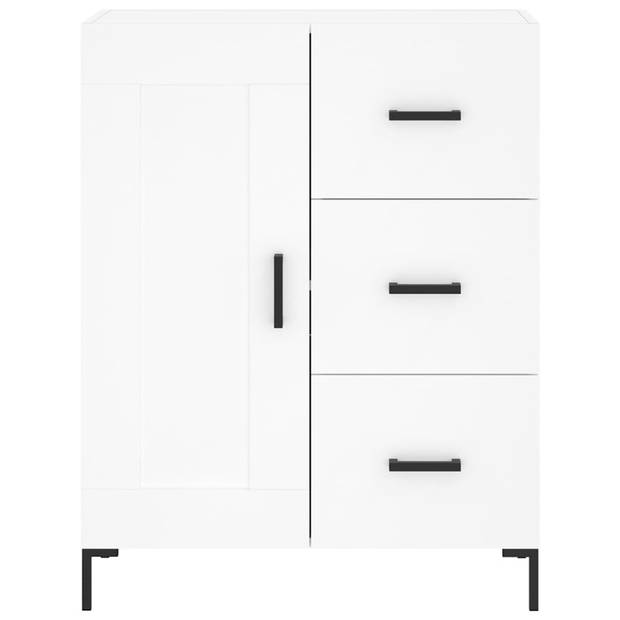 The Living Store-Dressoir-69-5x34x90-cm-bewerkt-hout-wit - Keukenkast