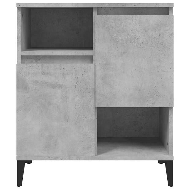 The Living Store Dressoir Bewerkt Hout - Betongrijs - 60x35x70 cm - Voldoende Opbergruimte - Weergavefunctie