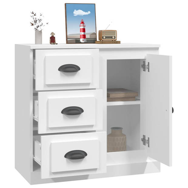 The Living Store Dressoir Klassieke - Bijzetkast - 70x35.5x67.5 cm - Wit