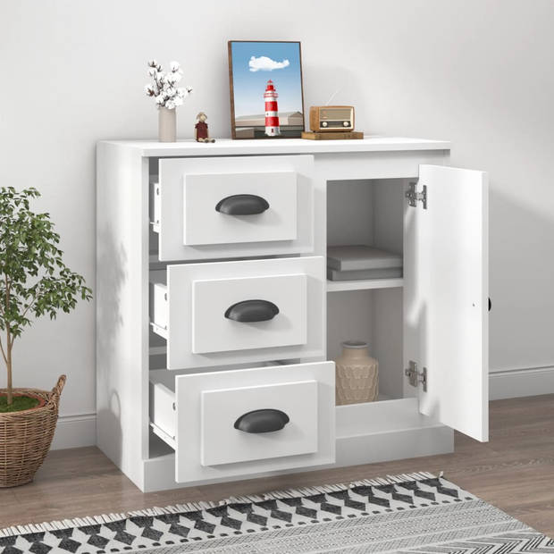 The Living Store Dressoir Klassieke - Bijzetkast - 70x35.5x67.5 cm - Wit