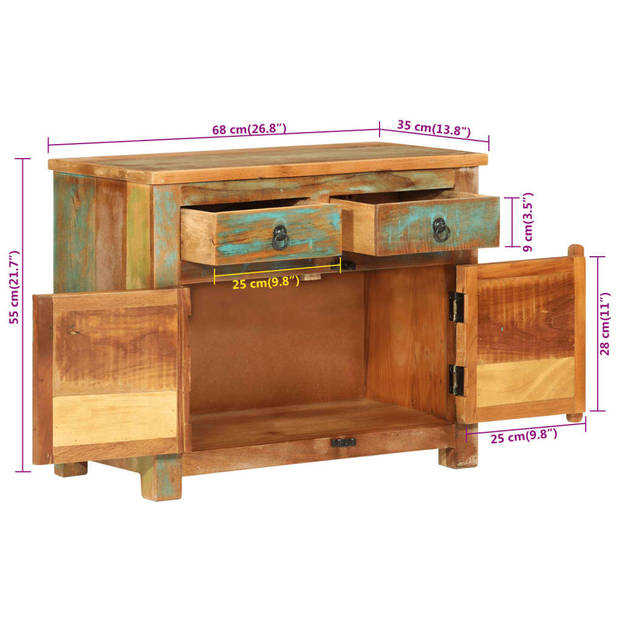 The Living Store-Dressoir-68x35x55-cm-massief-gerecycled-hout - Keukenkast