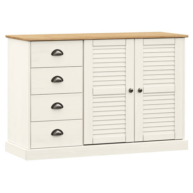 The Living Store VIGO Dressoir - 113 x 40 x 75 cm - Massief grenenhout - Wit