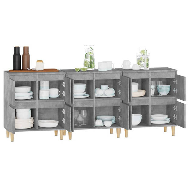 The Living Store Dressoir Betongrijs - Klassiek - Dressoirs - 60 x 35 x 70 cm - Voldoende opbergruimte