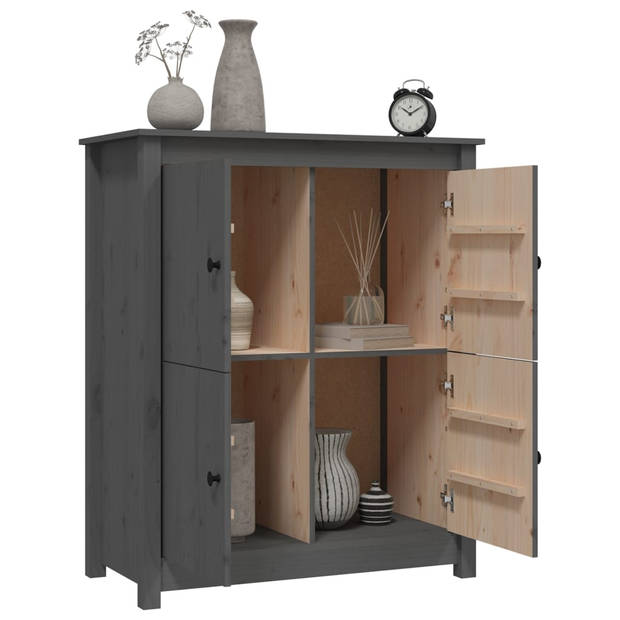 The Living Store Dressoir Landelijke Stijl - 83 x 41.5 x 100 cm - Grijs