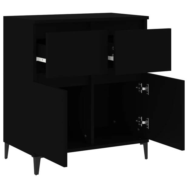 The Living Store Dressoir - Bijzetkast - 60 x 35 x 70 cm - Zwart