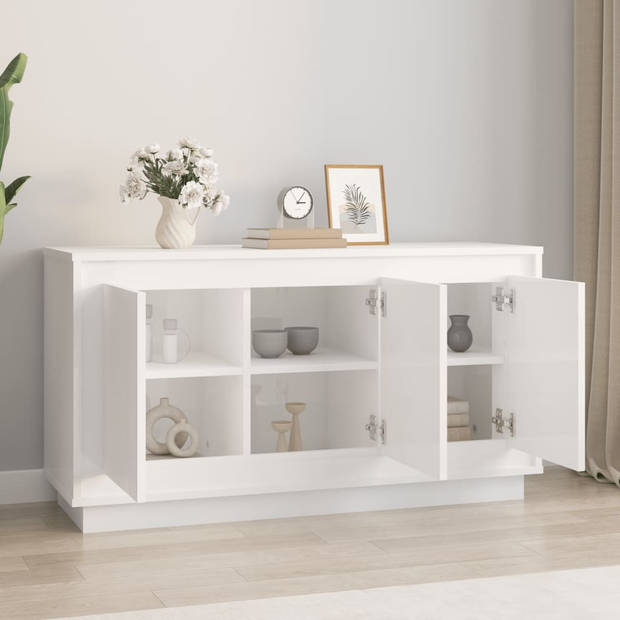 The Living Store Dressoir - Meubelen - 102 x 35 x 55 cm - Hoogglans Wit