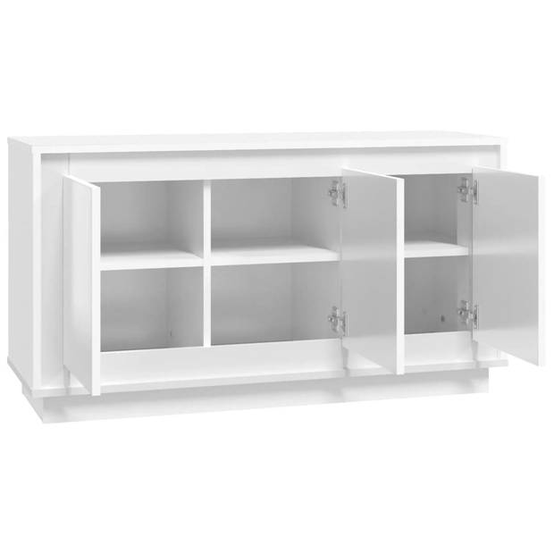 The Living Store Dressoir - Meubelen - 102 x 35 x 55 cm - Hoogglans Wit