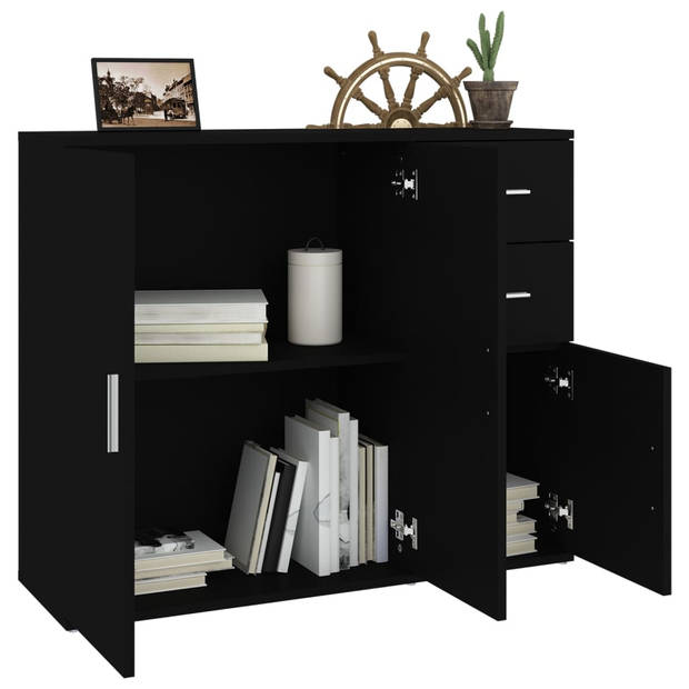 The Living Store Dressoir - Klassiek - 91 x 29.5 x 75 cm - Zwart