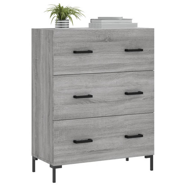 vidaXL Dressoir 69,5x34x90 cm bewerkt hout grijs sonoma eikenkleurig