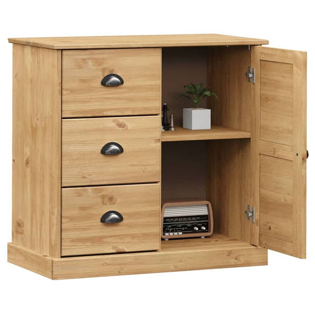 The Living Store VIGO Dressoir - 78 x 40 x 75 cm - Massief grenenhout - Ruime opbergruimte