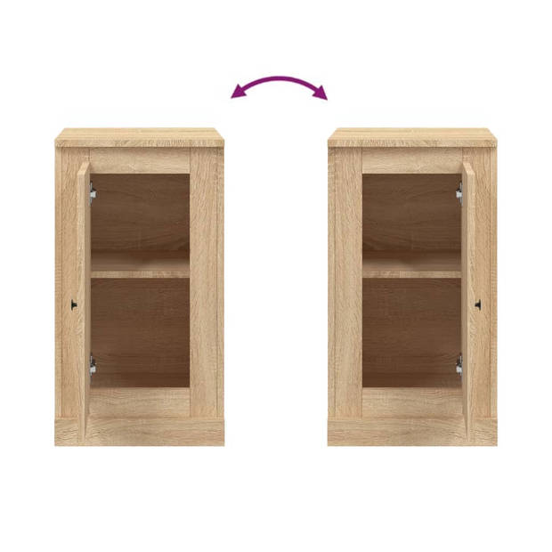 vidaXL Dressoir 37,5x35,5x67,5 cm bewerkt hout sonoma eikenkleurig