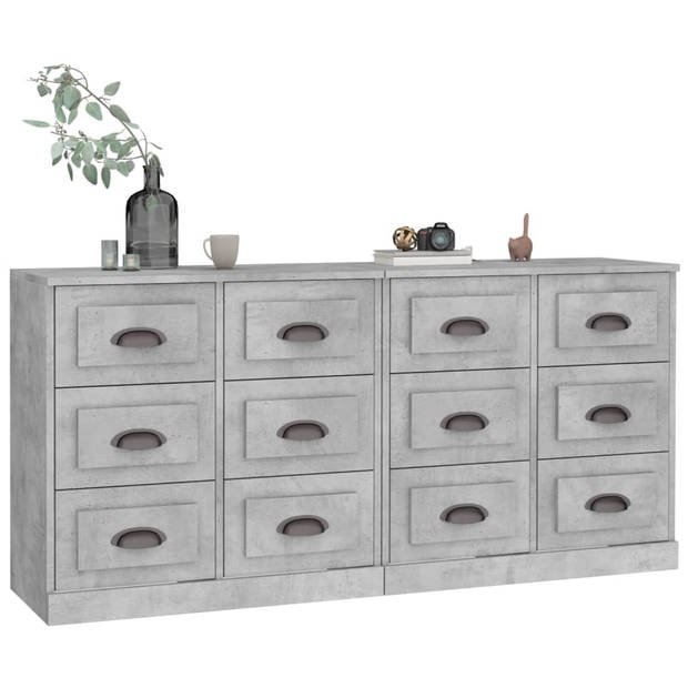 The Living Store Dressoir - Betongrijs - 70x35.5x67.5 cm - Bewerkt hout