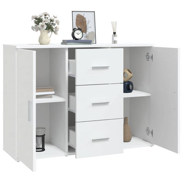 The Living Store Dressoir - Minimalistisch - Meubelen - 91 x 29.5 x 65 cm - Wit