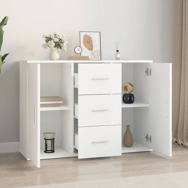 The Living Store Dressoir - Minimalistisch - Meubelen - 91 x 29.5 x 65 cm - Wit