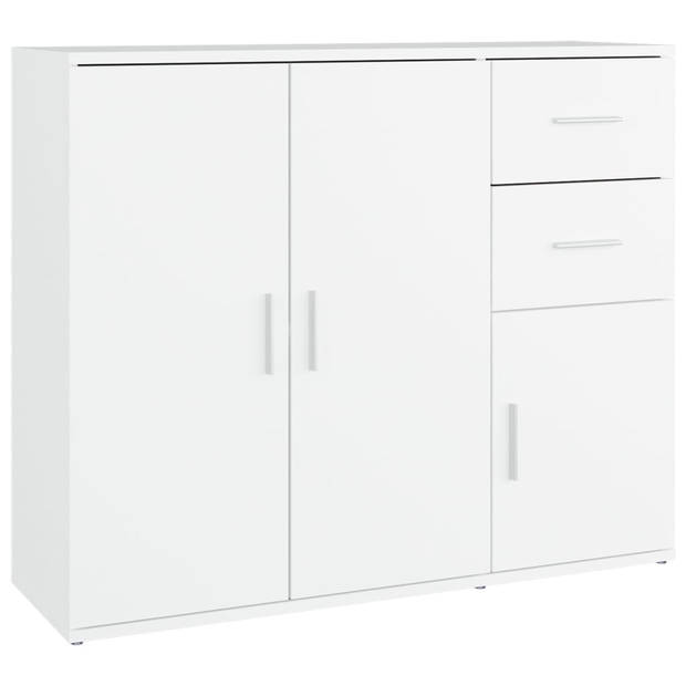 The Living Store Dressoir - Klassiek - Meubel - 91x29.5x75 cm - Wit hout