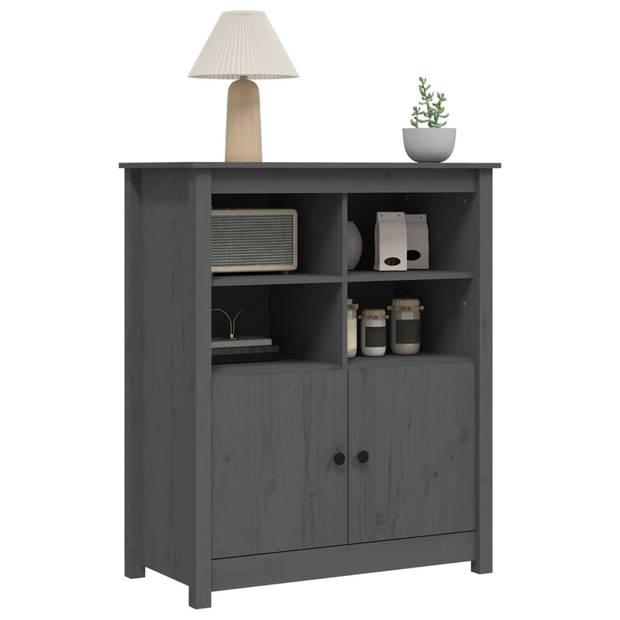 The Living Store Dressoir Landelijke Stijl - 83 x 41.5 x 100 cm - Massief Grenenhout - Grijs