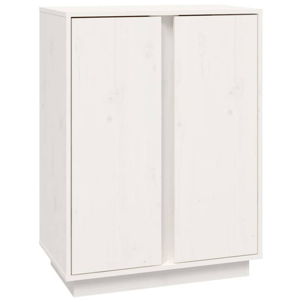 The Living Store Dressoir Massief Grenenhout - 60 x 35 x 80 cm - Wit