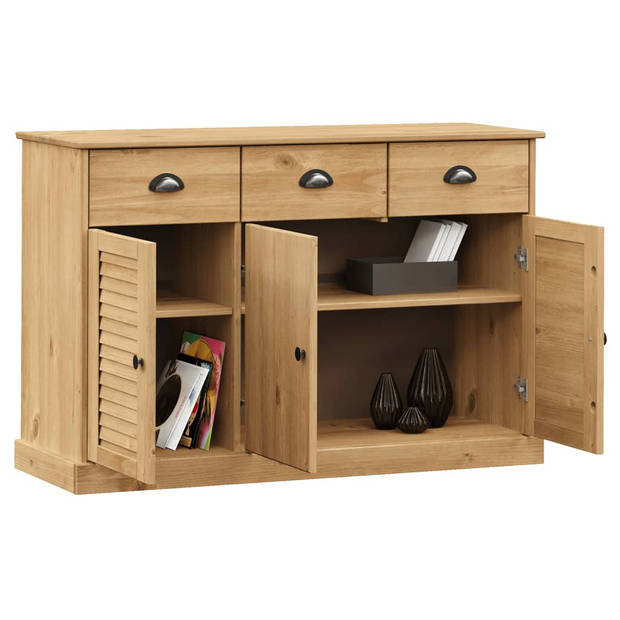 The Living Store VIGO Dressoir - 113 x 40 x 75 cm - Massief grenenhout - Honingbruine afwerking