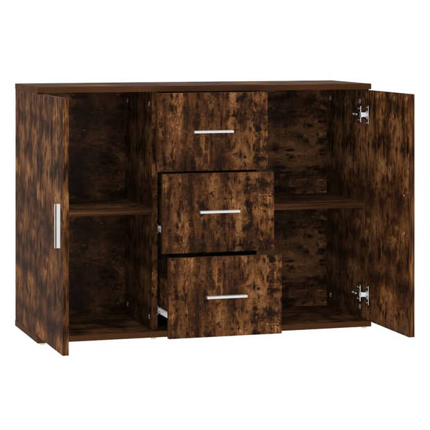 The Living Store Dressoir Gerookt Eiken - 91x29.5x65 cm - Duurzaam bewerkt hout