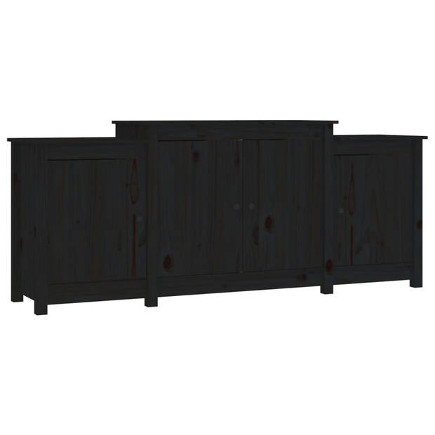 The Living Store Dressoir Landelijke Stijl - Zwart - 164 x 37 x 68 cm - Massief Grenenhout