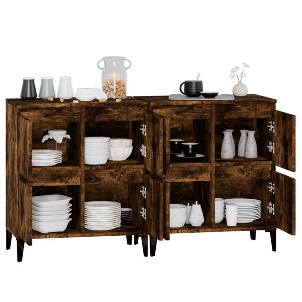 The Living Store Dressoir - Gerookt Eiken - 60 x 35 x 70 cm