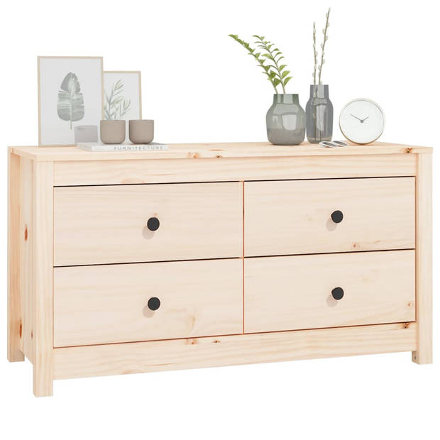 The Living Store Massief grenenhouten dressoir - 100 x 40 x 54 cm - Ruime opbergruimte