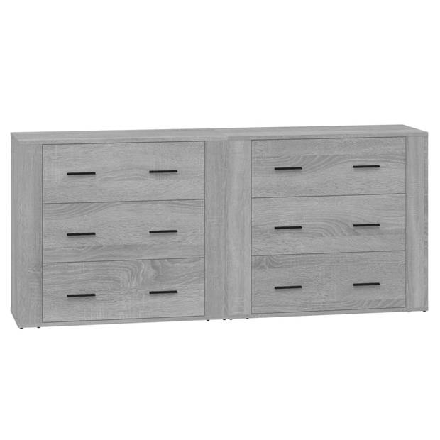 The Living Store Dressoir - Klassiek - Meubelen - 80x33x70cm - Grijs Sonoma Eiken